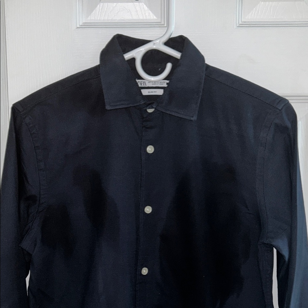 Zara Men's Dark Blue dress Shirt